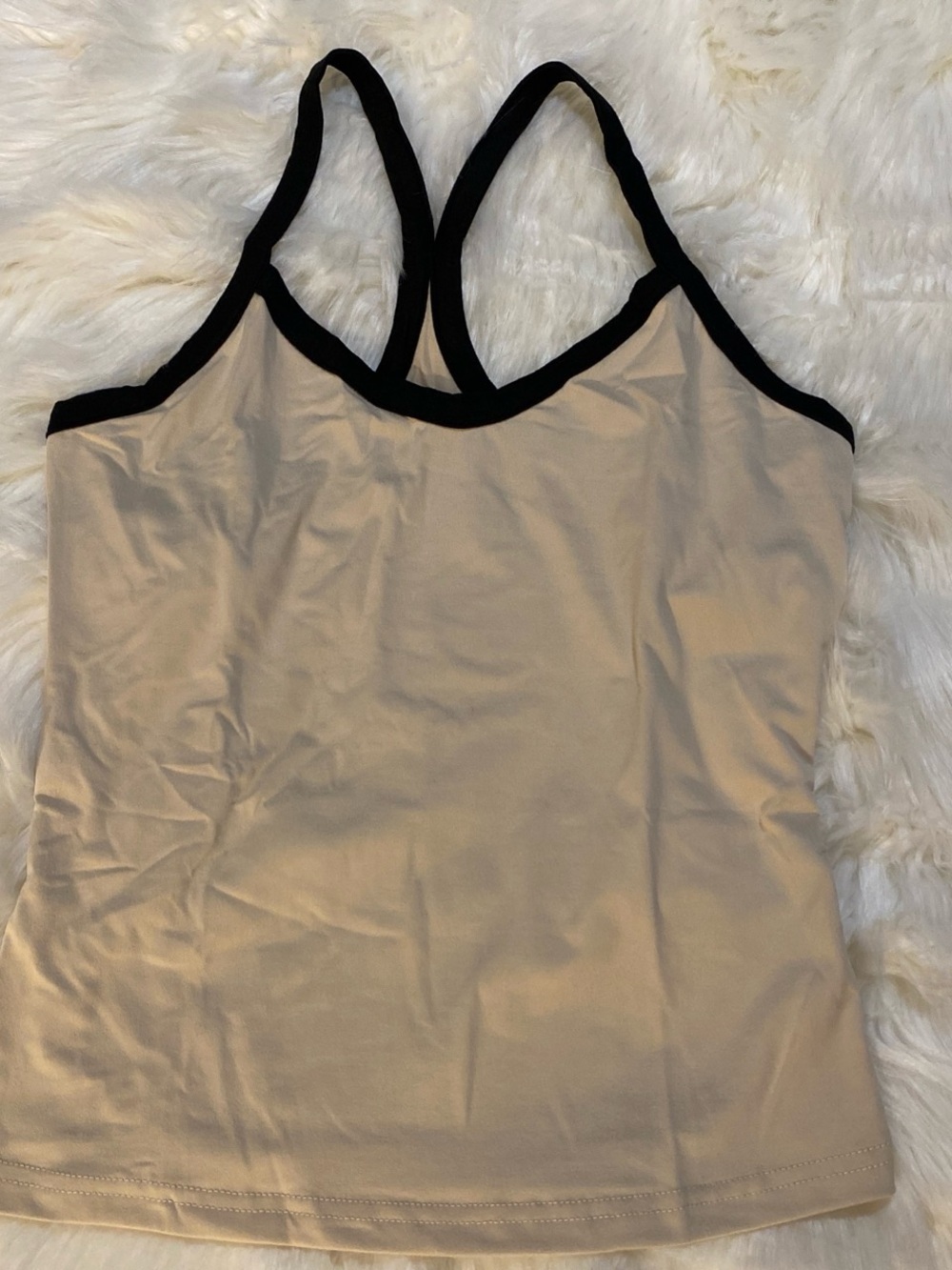 Beige Tank Top with Black Trim